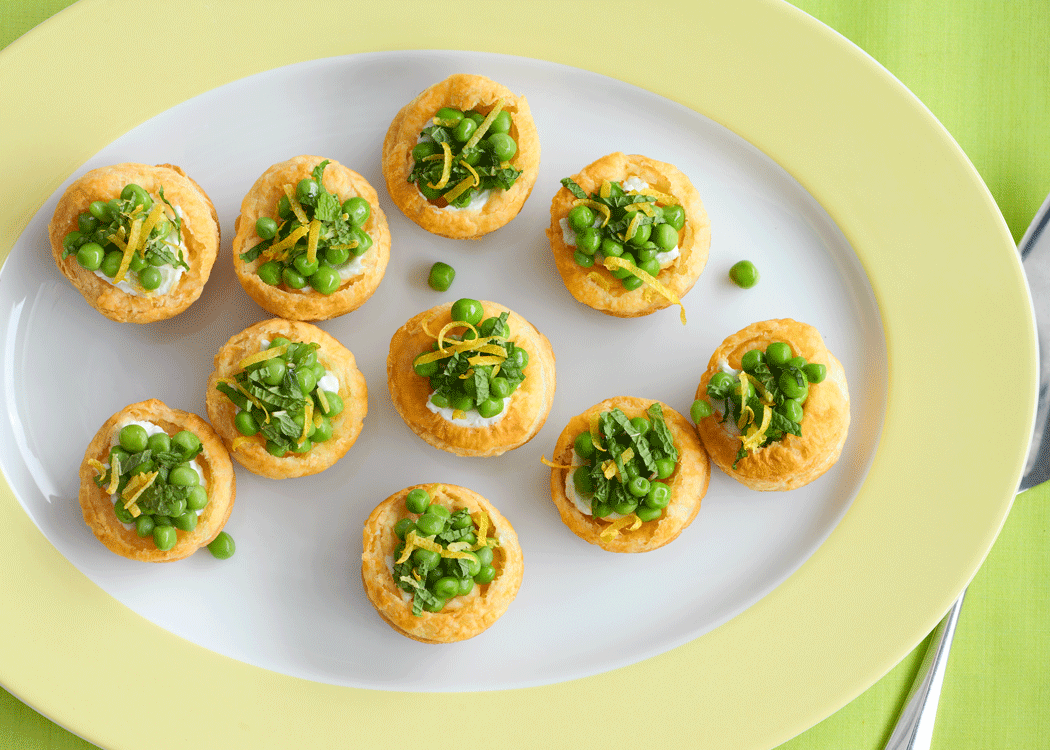 Pea Goat Cheese Fresh Mini Tartlets